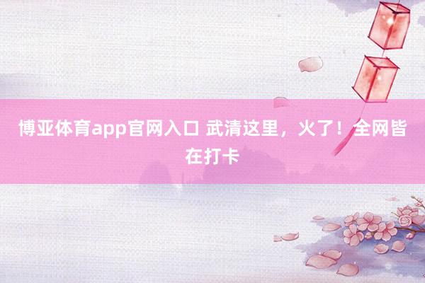 博亚体育app官网入口 武清这里，火了！全网皆在打卡