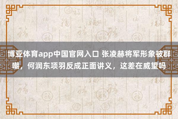 博亚体育app中国官网入口 张凌赫将军形象被群嘲，何润东项羽反成正面讲义，这差在威望吗