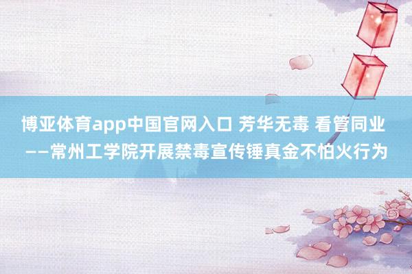 博亚体育app中国官网入口 芳华无毒 看管同业 ——常州工学院开展禁毒宣传锤真金不怕火行为