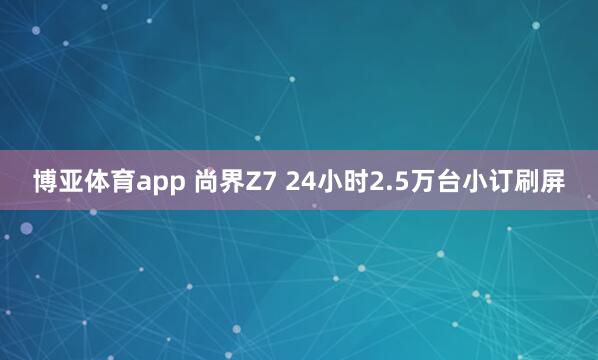 博亚体育app 尚界Z7 24小时2.5万台小订刷屏