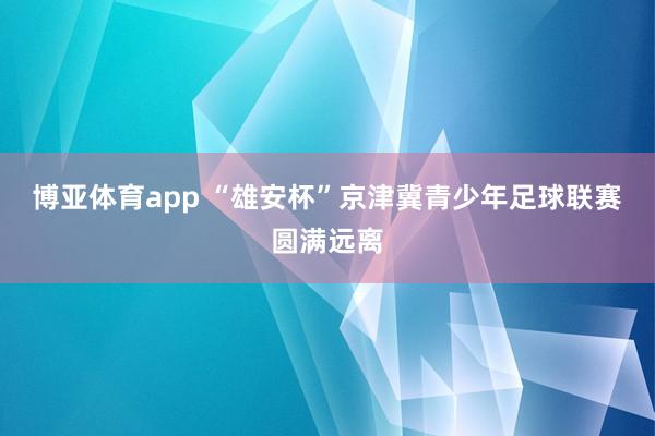 博亚体育app “雄安杯”京津冀青少年足球联赛圆满远离