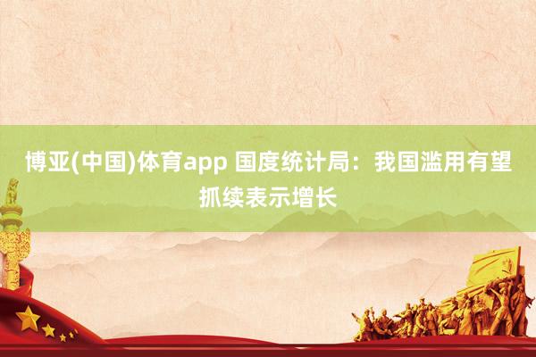 博亚(中国)体育app 国度统计局：我国滥用有望抓续表示增长
