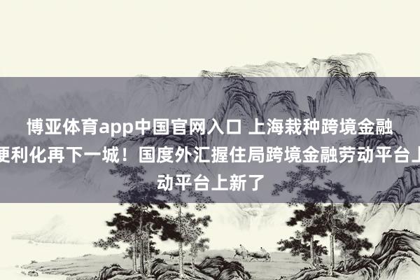博亚体育app中国官网入口 上海栽种跨境金融劳动便利化再下一城！国度外汇握住局跨境金融劳动平台上新了