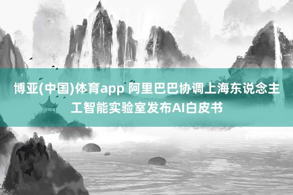 博亚(中国)体育app 阿里巴巴协调上海东说念主工智能实验室发布AI白皮书