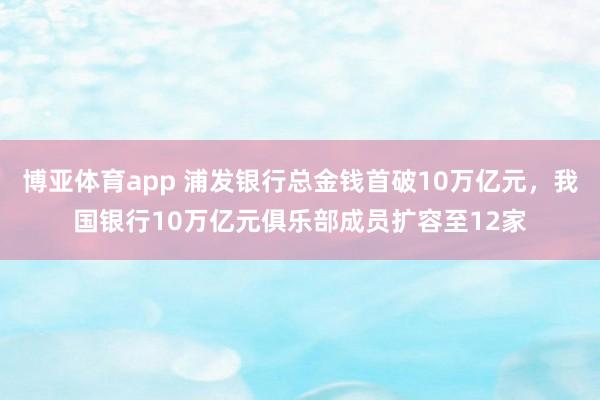 博亚体育app 浦发银行总金钱首破10万亿元，我国银行10万亿元俱乐部成员扩容至12家