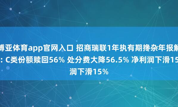 博亚体育app官网入口 招商瑞联1年执有期搀杂年报解读: C类份额赎回56% 处分费大降56.5% 净利润下滑15%